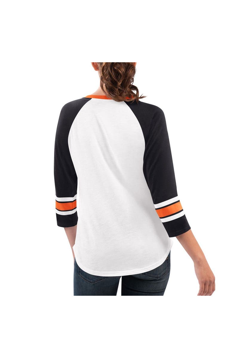 G-III 4HER BY CARL BANKS Women's G-III 4Her by Carl Banks White/Black Martin Truex Jr Top Team V-Neck 3/4 Sleeve T-Shirt, Alternate, color, White