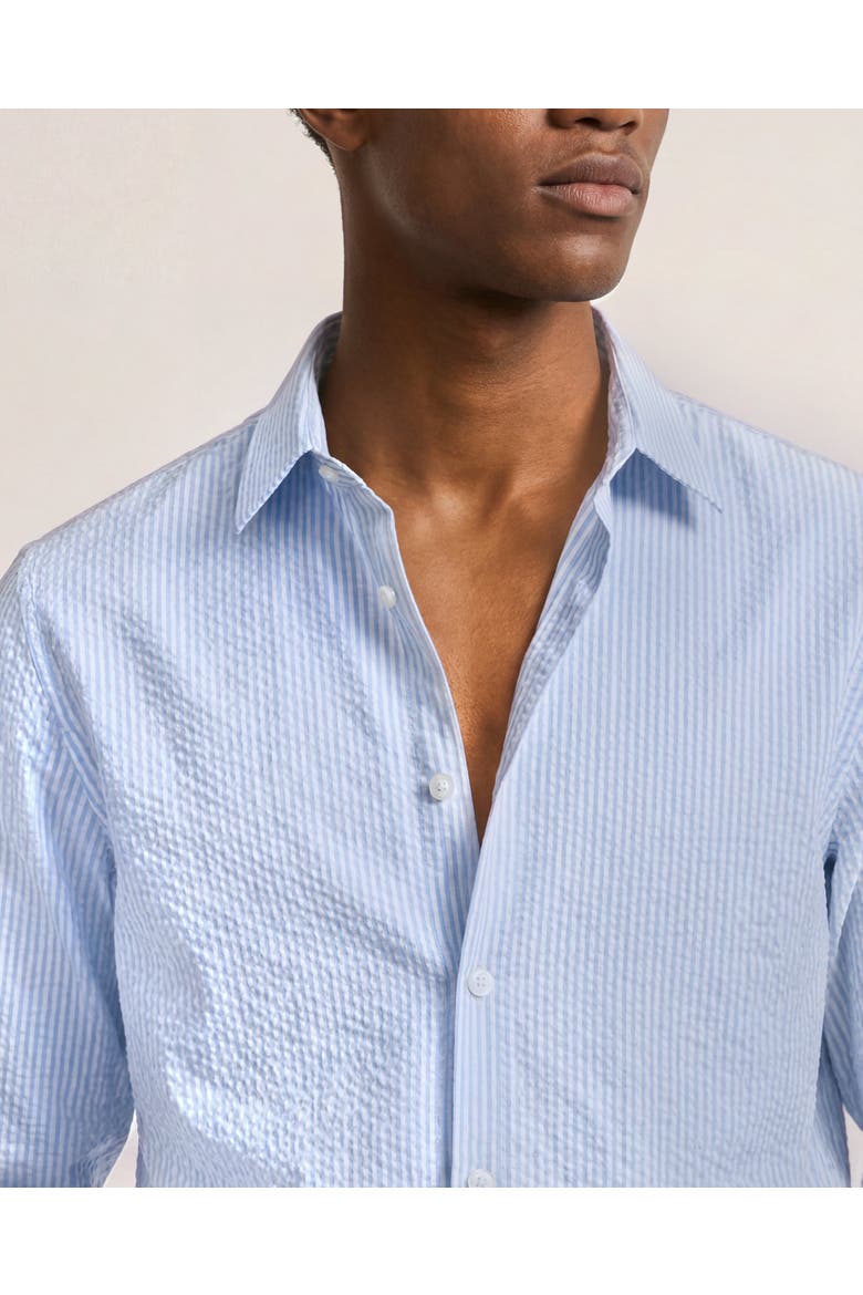 Justin Seersucker Cotton Stripe Shirt, Alternate, color, SURFSIDE BLUE/THASOS BEACH