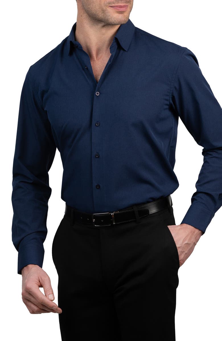 Lucky Brand Solid Slim Fit Dress Shirt, Alternate, color,