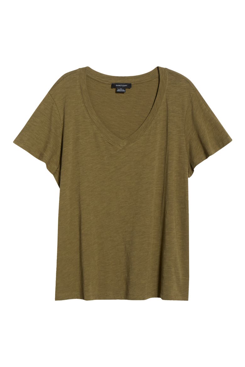 V-Neck T-Shirt, Alternate, color, BURNT OLIVE GREEN