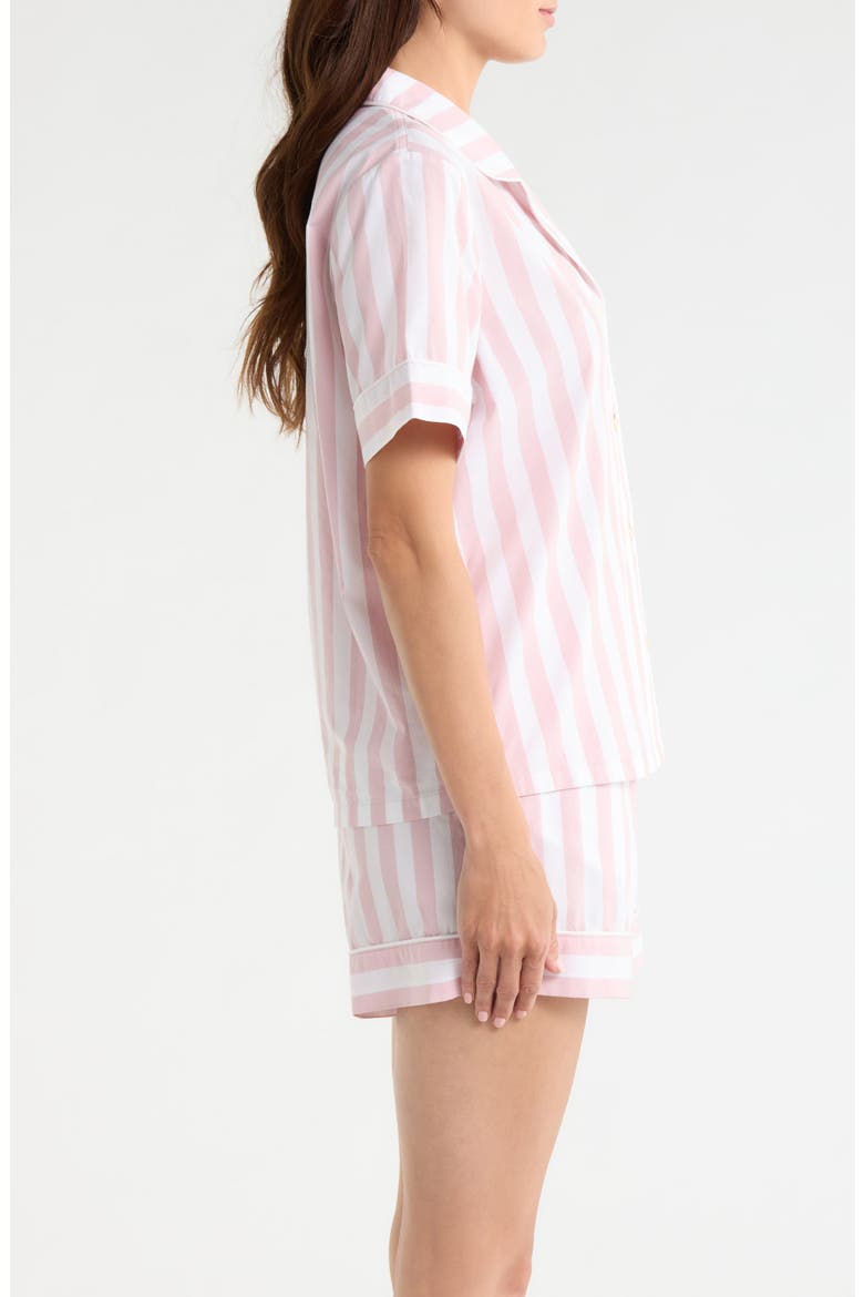 Classic Short Cotton Pajamas, Alternate, color, WHITE- PINK AWNING STRIPE