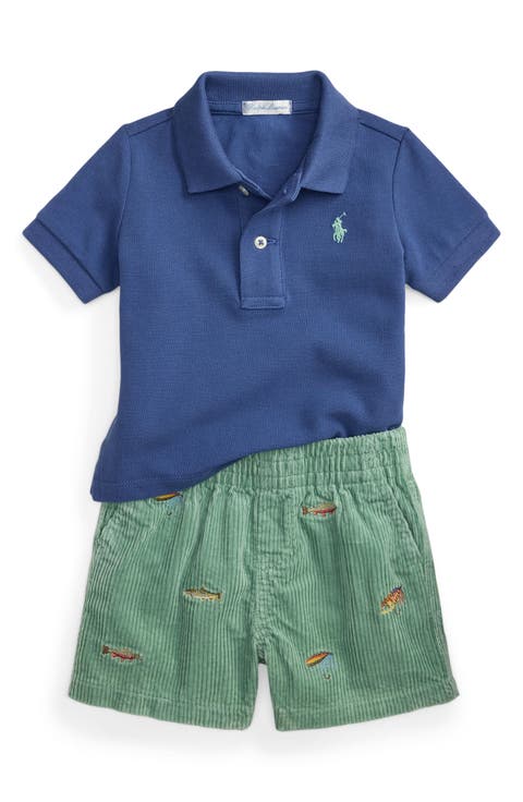 Cotton Mesh Two-Piece Shorts Set (Baby)