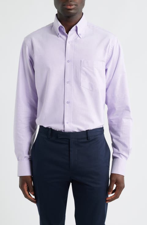 Eagle Regular Fit Solid Cotton Button-Down Oxford Shirt (Regular, Big & Tall)
