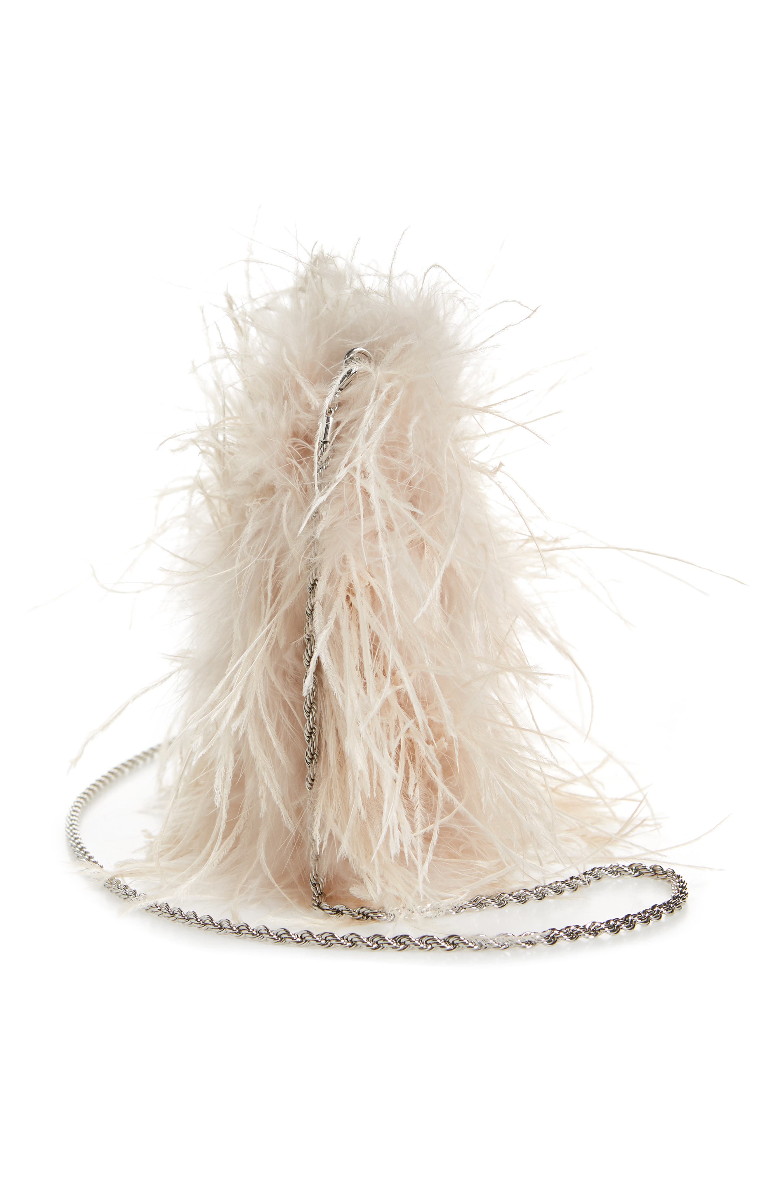 Zahara Feather Pouch, Alternate, color, OYSTER