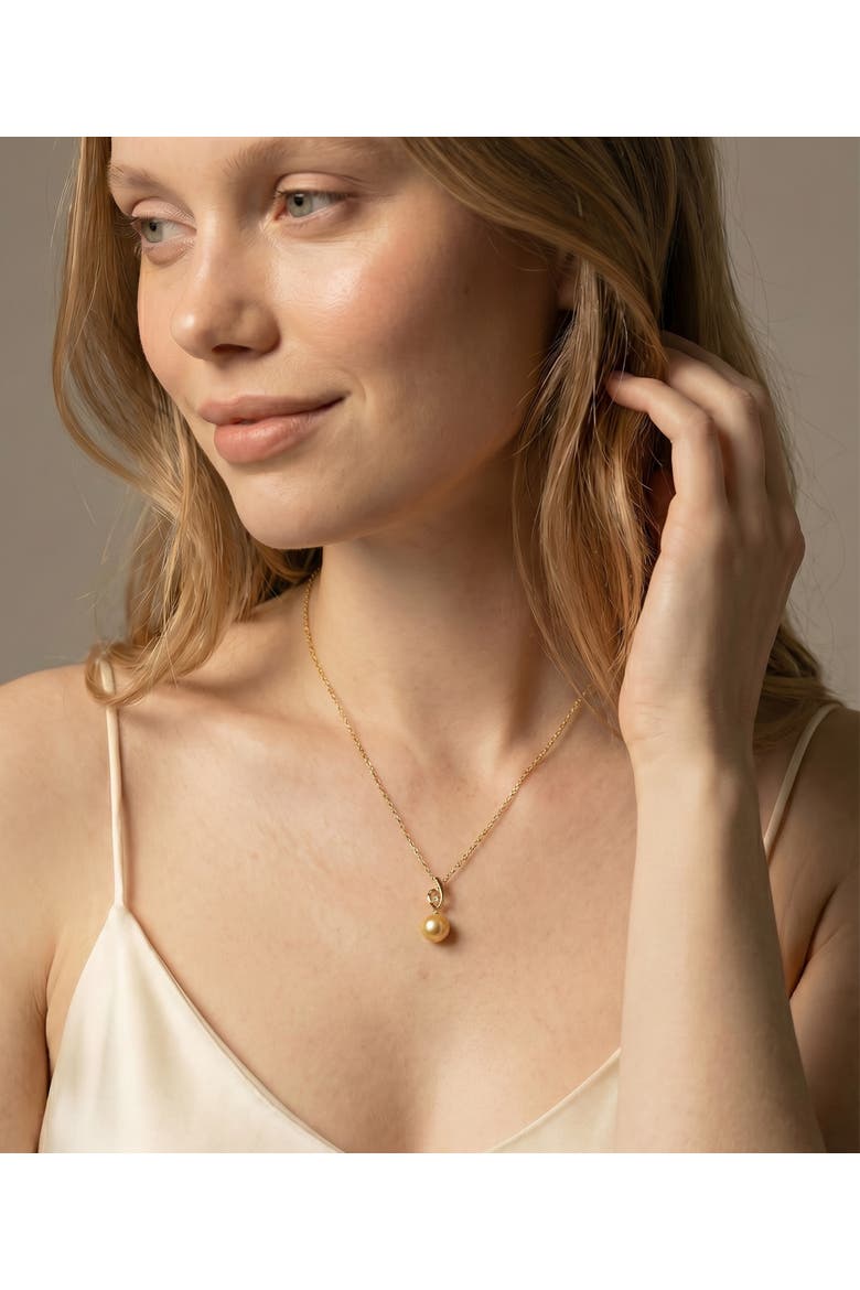 Golden Pearl & Diamond Lois Pendant, Alternate, color, Golden Pearl