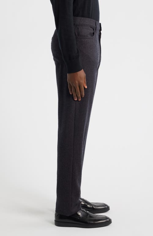 Canali Regular Fit Lightweight Wool Flannel Pants In Black