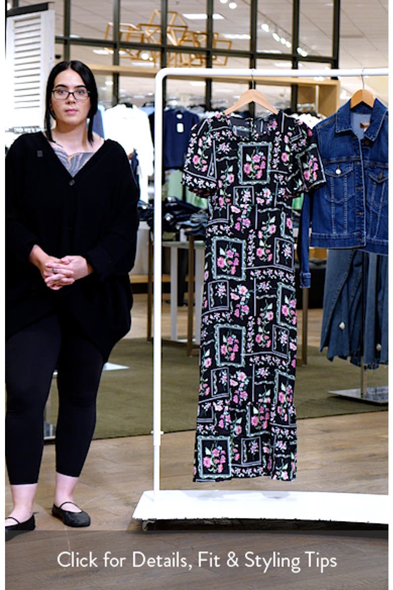 Floral Print Flutter Sleeve Maxi Dress video