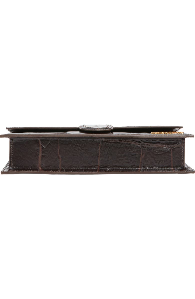 Jacquemus Le Bambino Croc Embossed Leather Shoulder Bag, Alternate, color, Dark Brown 880