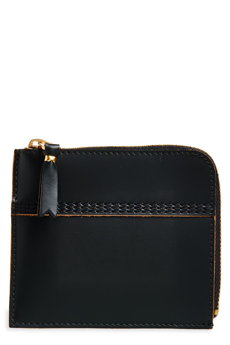 Triple Stitch Zip Pouch, Main, color, BLACK