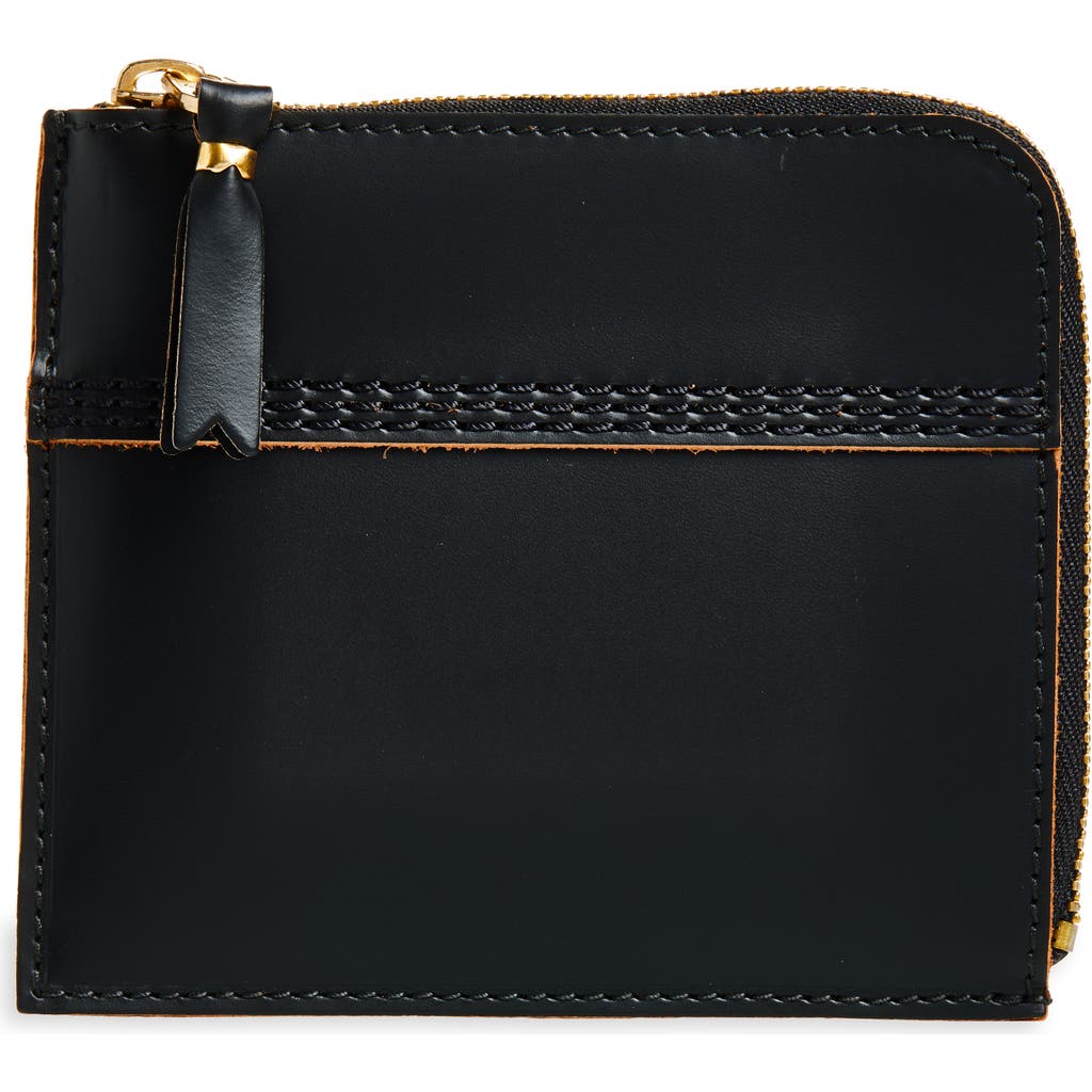 Comme Des Garçons Wallets Triple Stitch Zip Pouch In Black