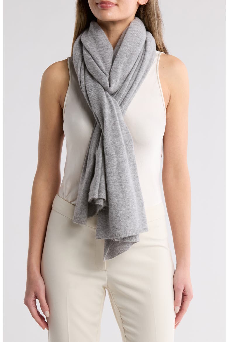 Cashmere & Wool Blend Wrap, Main, color, GREY