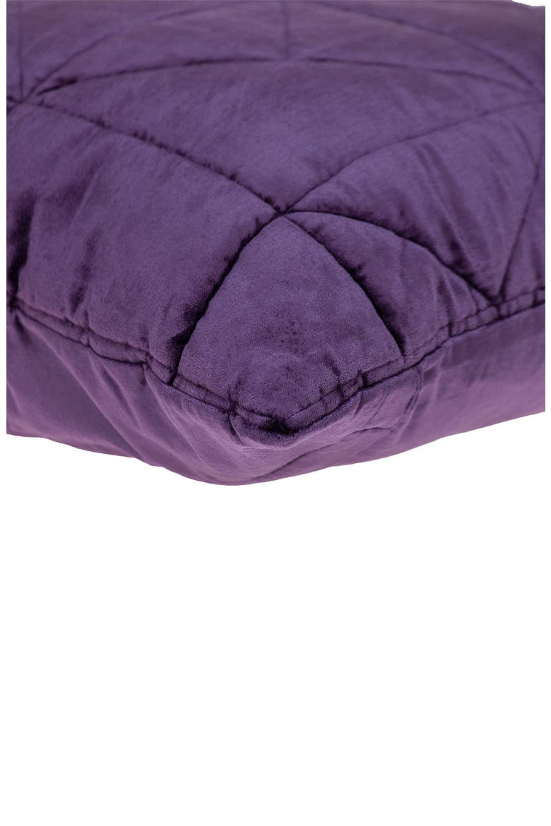 Zoe Quilted Throw Pillow, Alternate, color, PURPLE