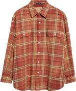 R13 Boyfriend Plaid Cotton Button-Up Shirt