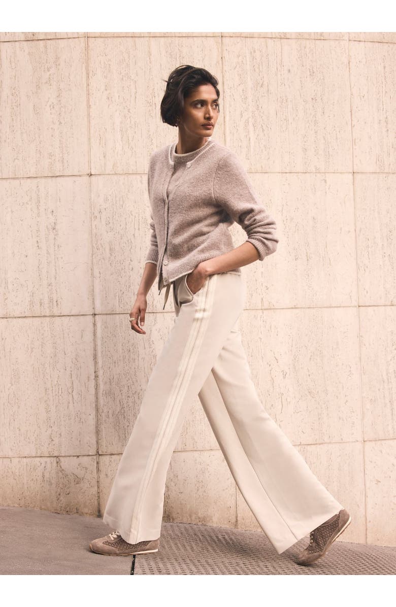 MINT VELVET Crochet Side Stripe Wide Joggers, Alternate, color, Neutral