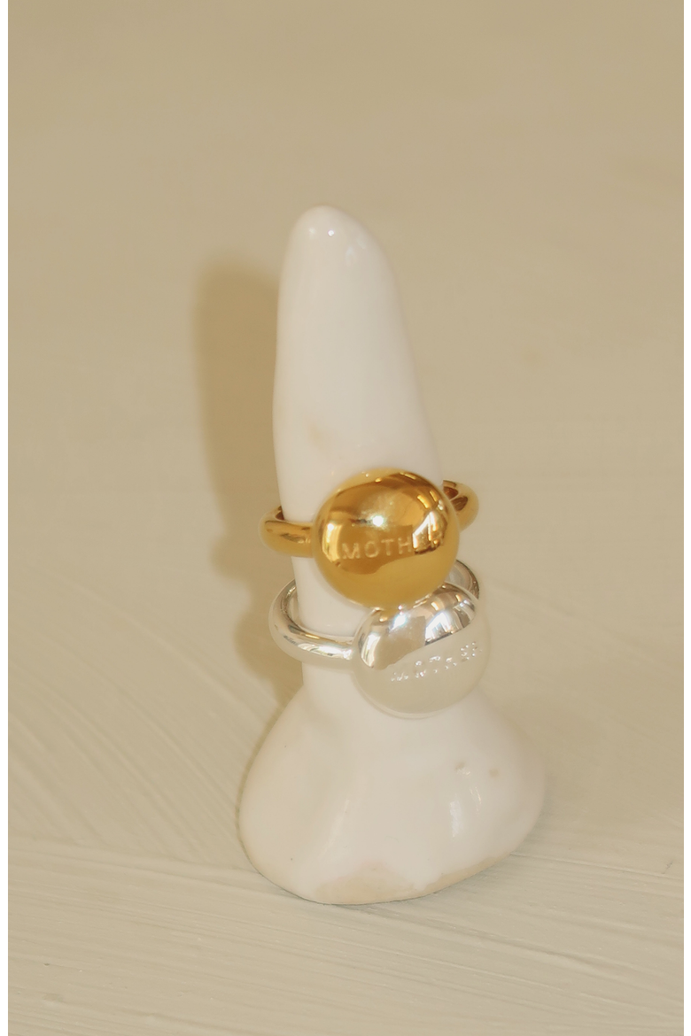 Mother Pinky Ring, Alternate, color, White Silver