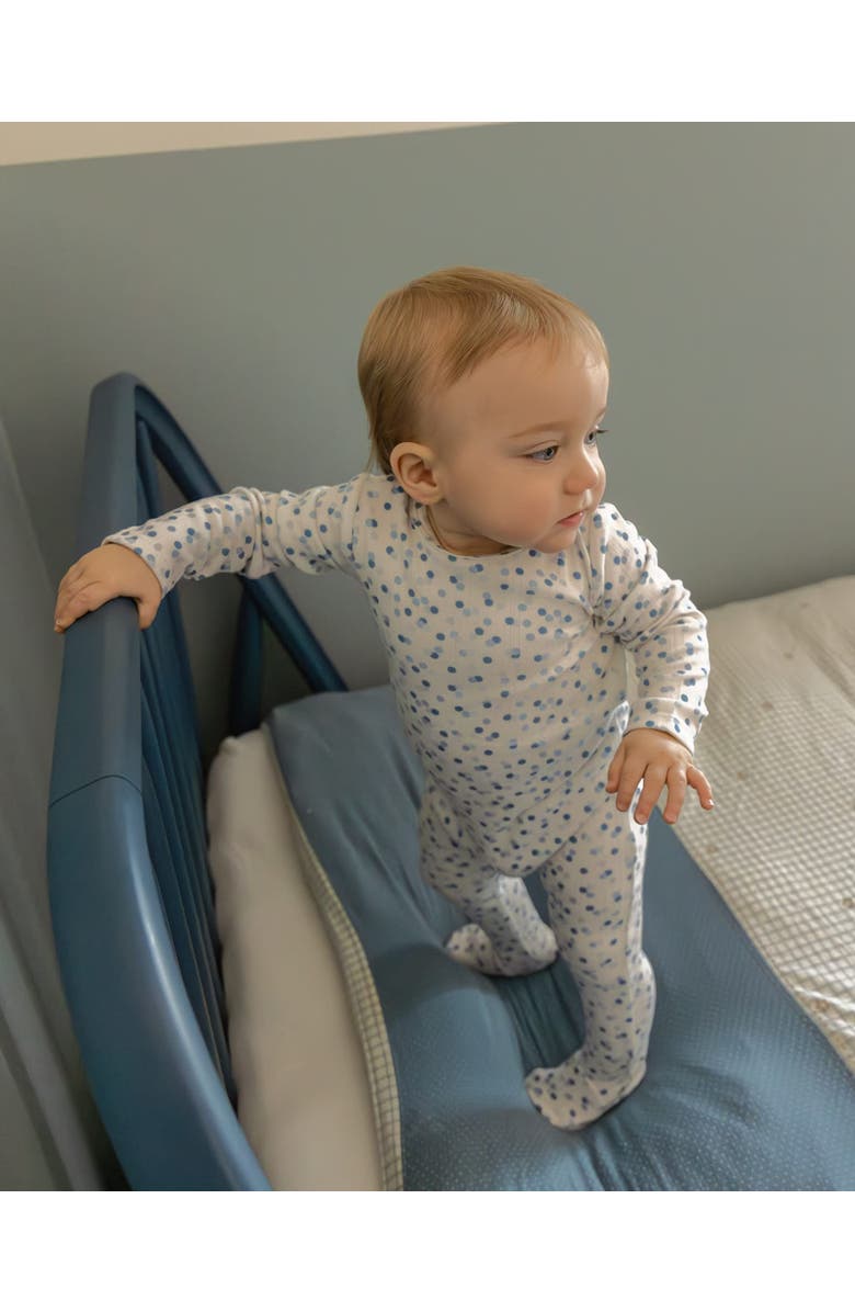 MiniMoi Blue Confetti Pointelle Footie, Alternate, color, Blue Multi