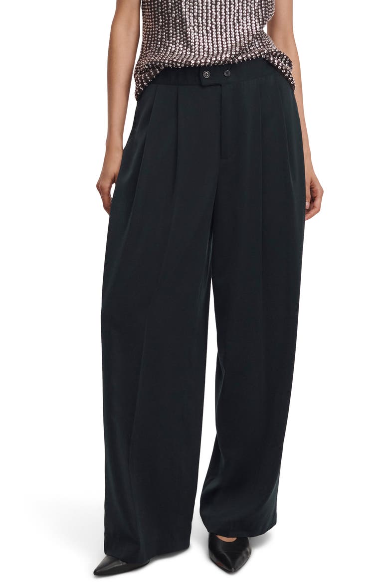 Shania High Waist Wide Leg Pleated Pants, Main, color, BLACK
