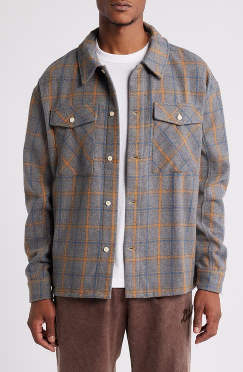 Logo Embroidered Flannel Button-Up Shirt