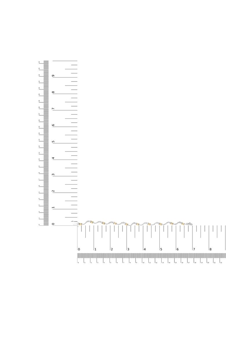 Haus of Brilliance 10K Two-Tone 2.00 Cttw Diamond "X" and Wave Link Bracelet - 7" Inches, Alternate, color, Yellow