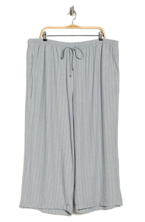 Tie Waist Wide Leg Pants (Plus)