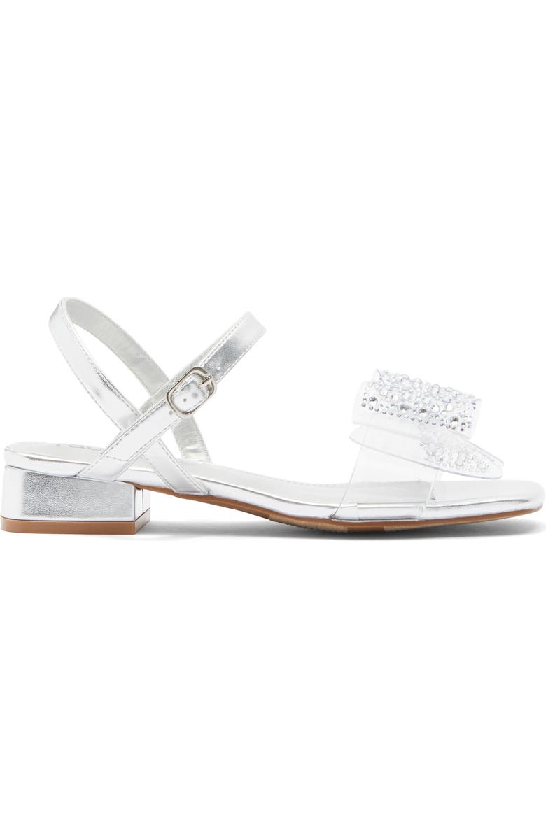NORDSTROM RACK Kids' Samantha Clear Heel Sandal, Alternate, color, Silver Metallic