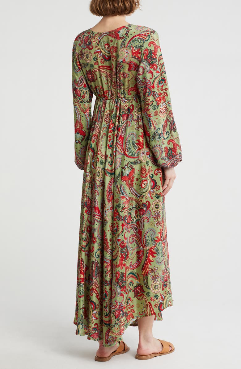 La Fiorentina Abstract Cover-Up Beach Dress, Alternate, color, Green