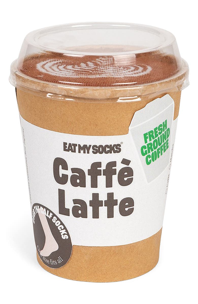 doiy Cafe Latte 3D Crew Socks, Alternate, color, Brown