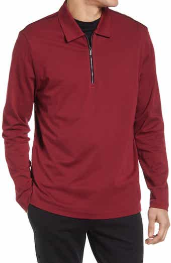 Long Sleeve Cotton Zip Polo