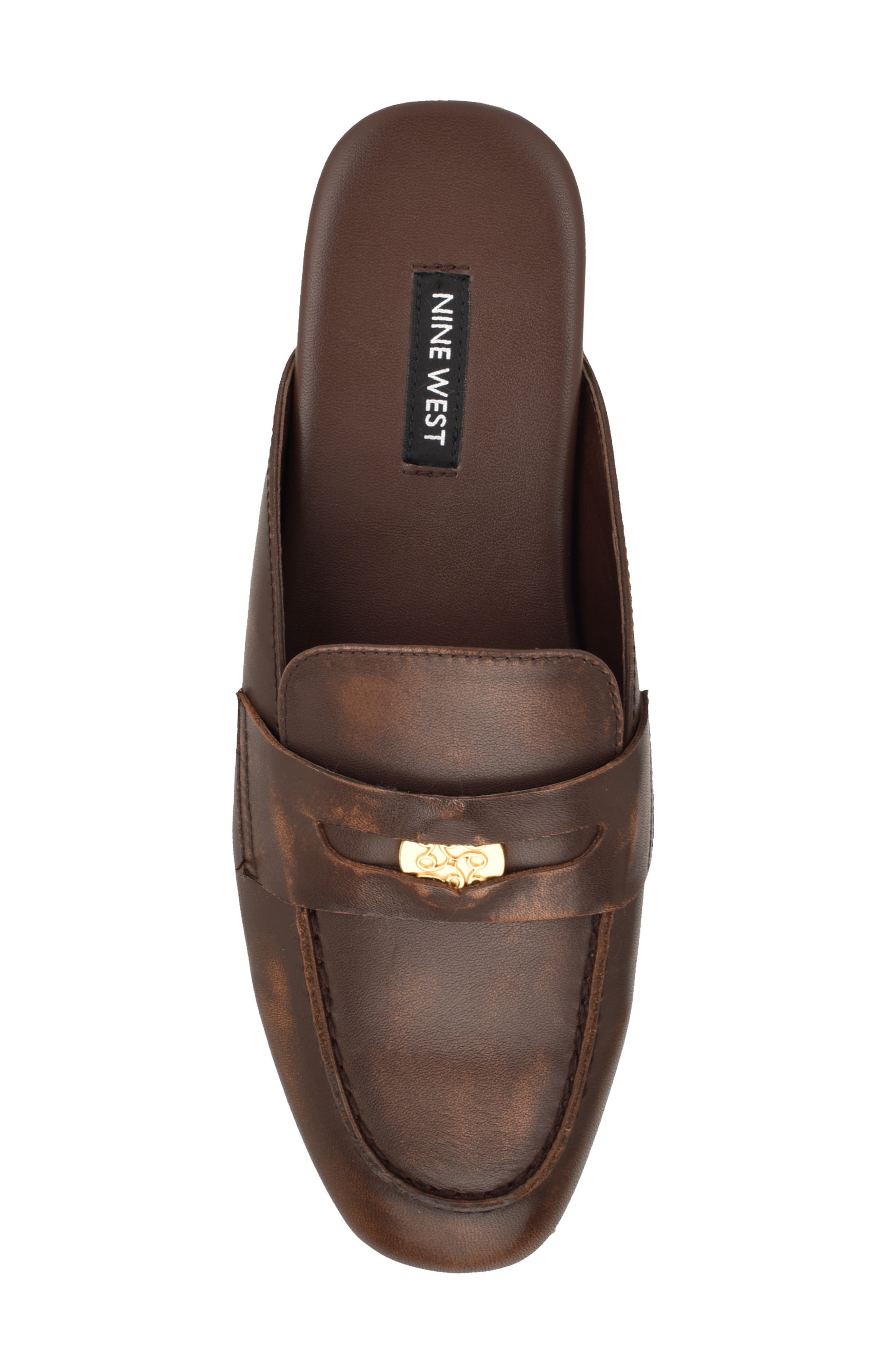 Evans Penny Loafer Mule, Alternate, color, DARK BROWN