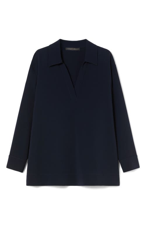 Marina Rinaldi V-neck Zama Blouse In Blue