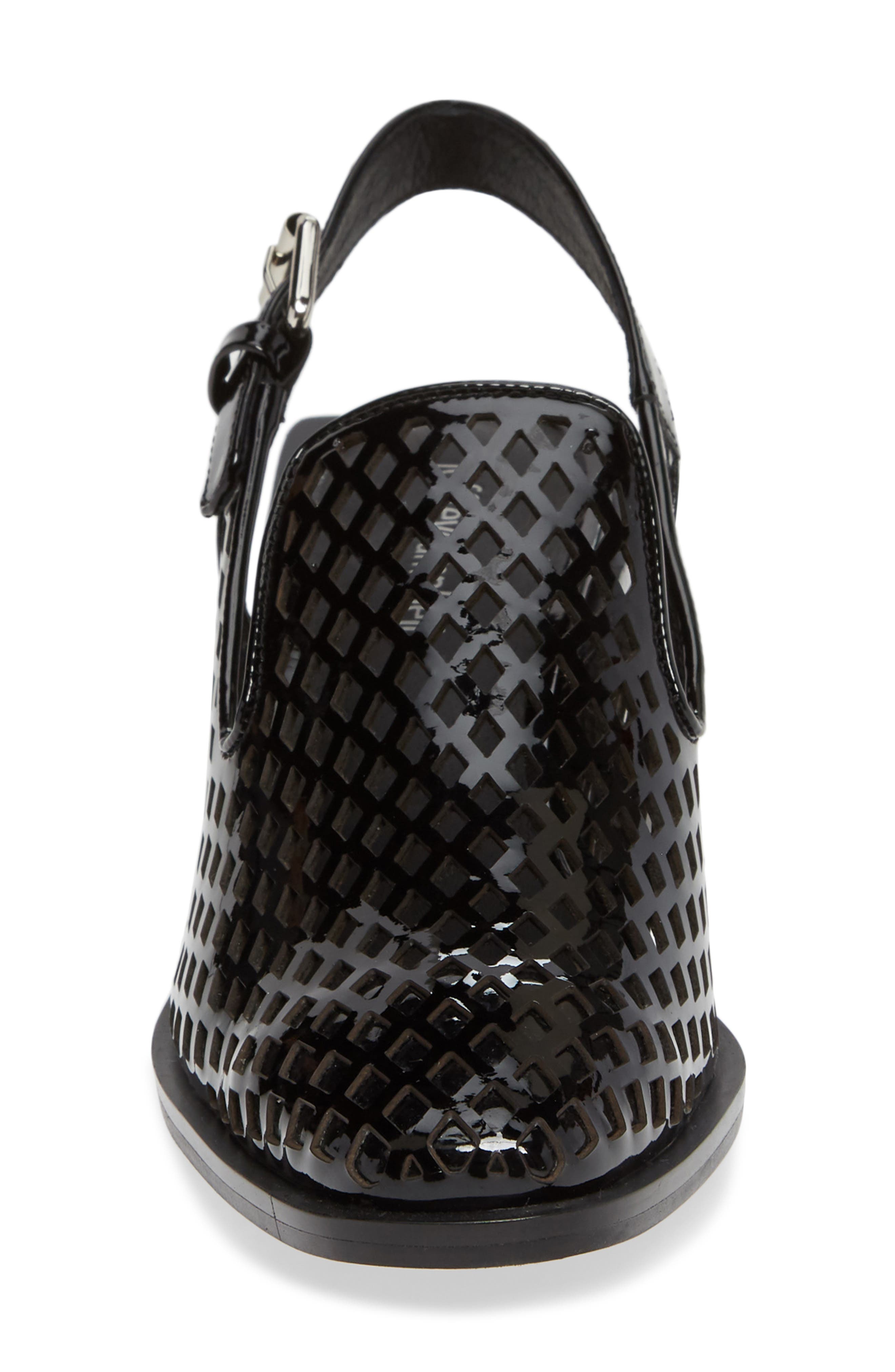 Henriet-C Perforated Slingback Pump, Alternate, color, BLACK PATENT LEATHER