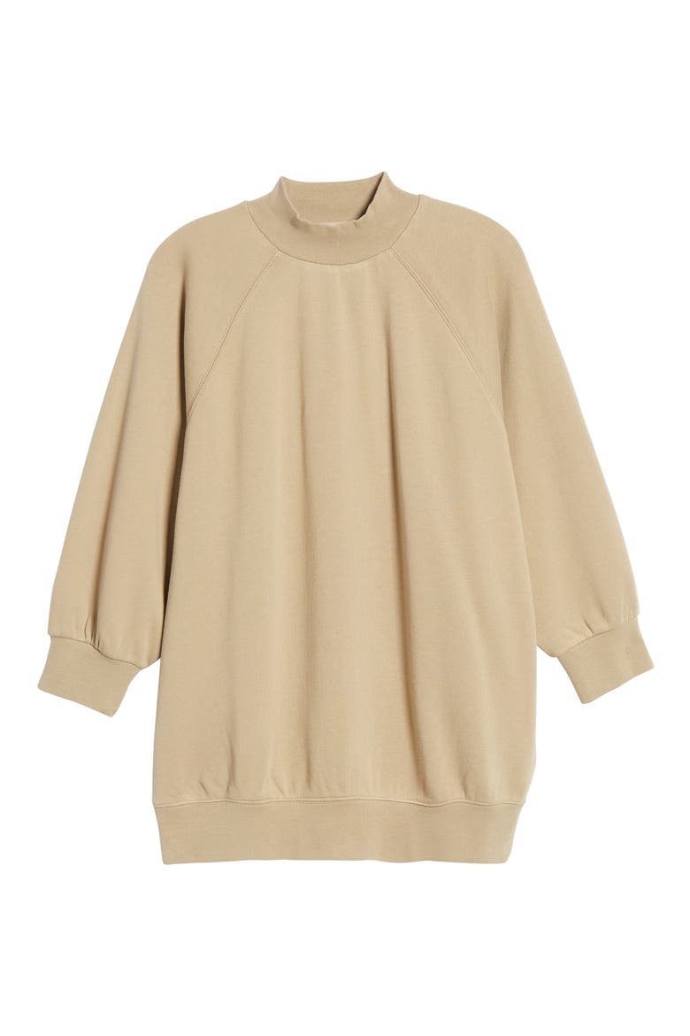 Mock Neck French Terry Pullover, Alternate, color, OAK