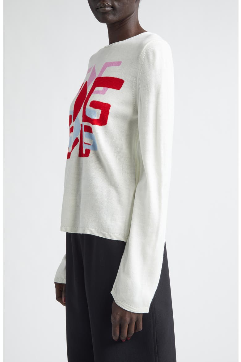 x Brett Westfall Logo Intarsia Crewneck Sweater, Alternate, color, WHITE