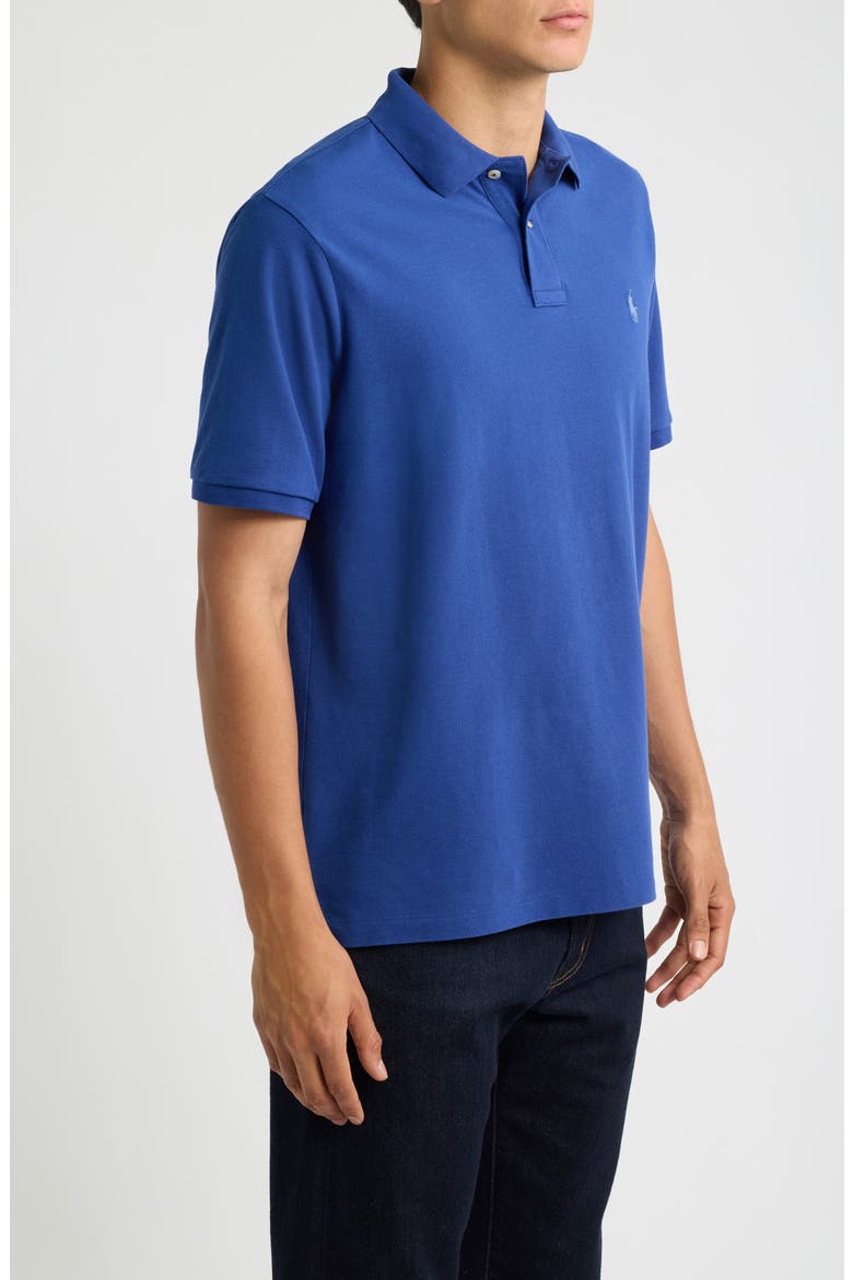 The Iconic Cotton Mesh Polo, Alternate, color, BLUE