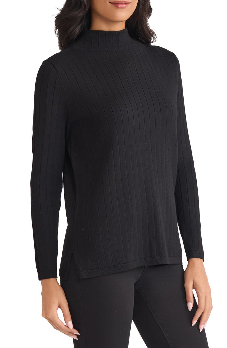Jones New York Funnel Neck Rib Sweater, Alternate, color,