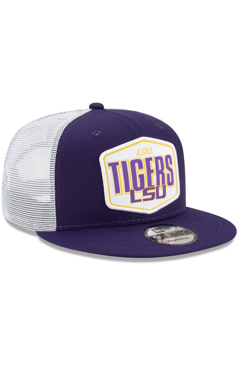 New Era Men's New Era Purple LSU Tigers Hex Patch 9FIFTY Snapback Hat, Alternate, color,