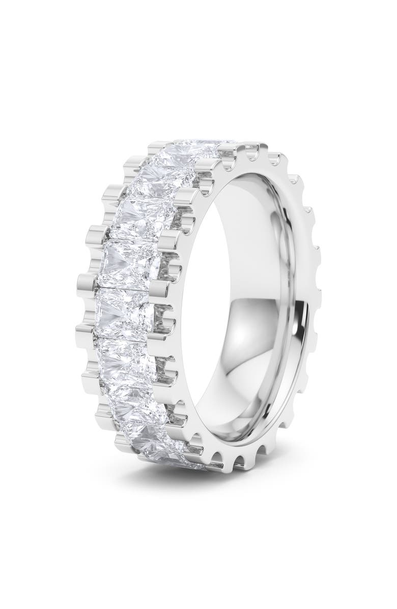 HauteCarat Radiant Cut Lab Grown Diamond Channel Ring, Alternate, color, 18K White Gold