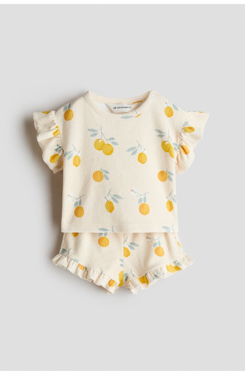 H&M 2-piece Frilled Terry Set, Main, color, 