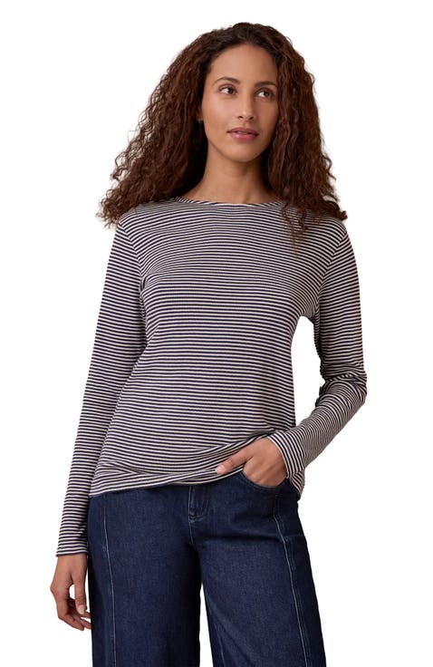 Cotton Striped Long Sleeve Top