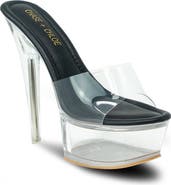 CHASE AND CHLOE Chase & Chloe Clear Platform Mule Sandal