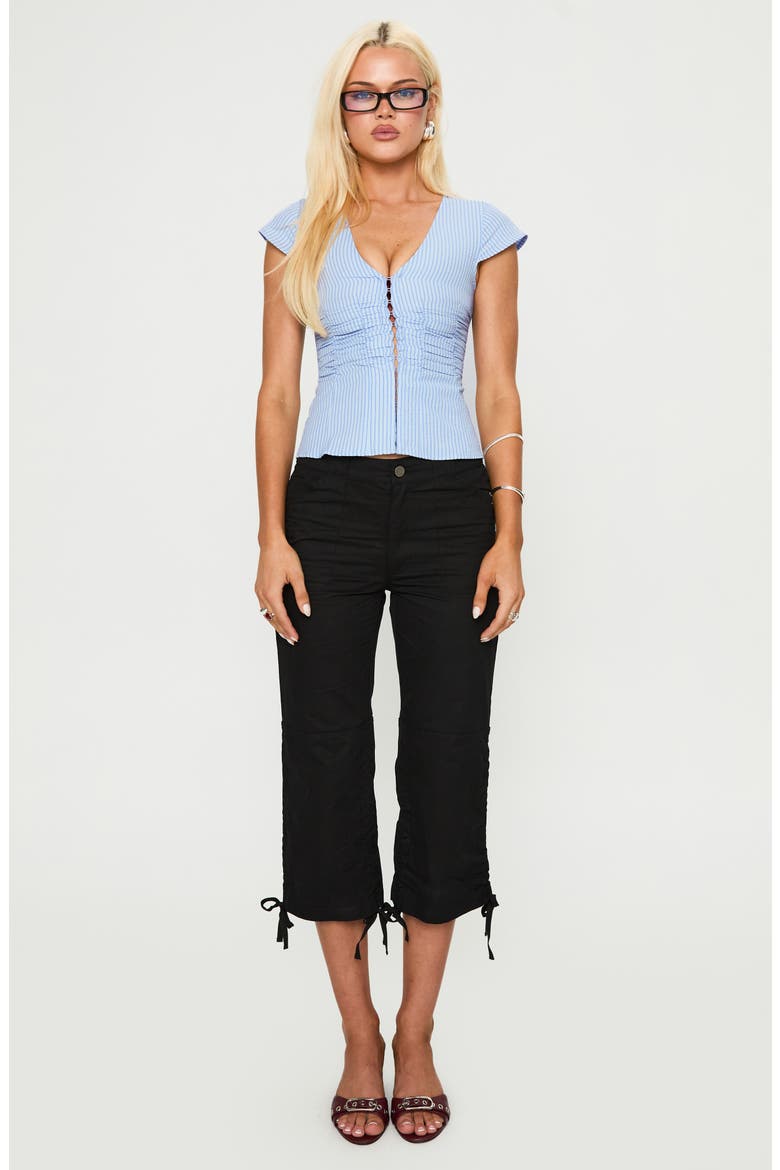Hot Rod Drawstring Cuff Capri Pants, Alternate, color, BLACK