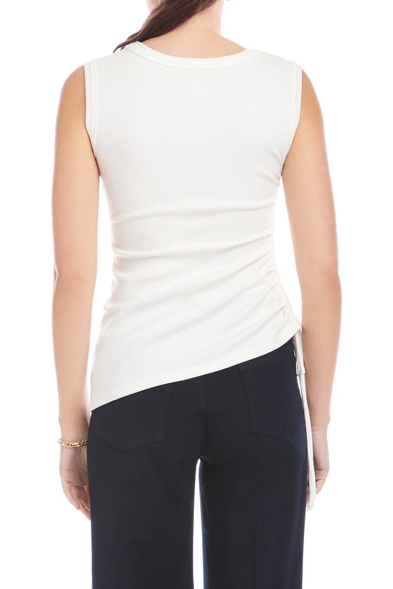Tia Side Shirred Rib Tank, Alternate, color, OFF WHITE