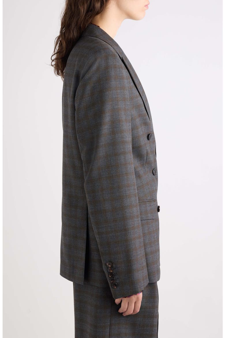 Barrysta Abstract Check Wool Blazer, Alternate, color, BROWN