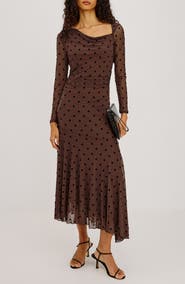 Rails Cambria Polka Dot Mesh Midi Dress