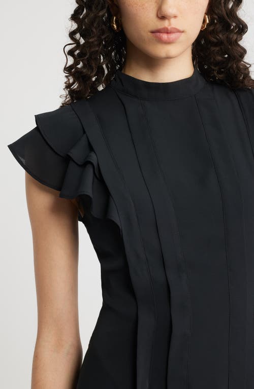 Chelsea28 Pintuck Shark Bite Hem Dress In Black