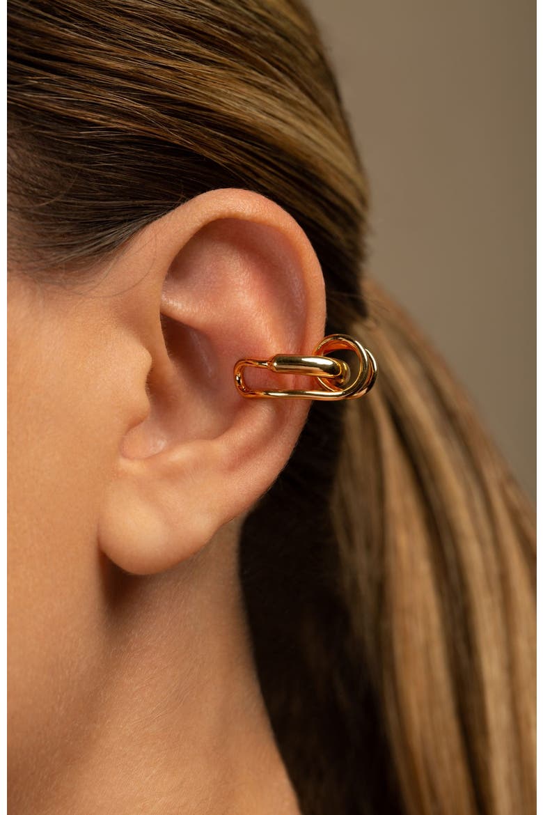 Clau  twisted ear cuff, Alternate, color, GOLD PLATE