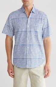Tommy Bahama With Passion Stripe Short Sleeve Button-Up Shirt