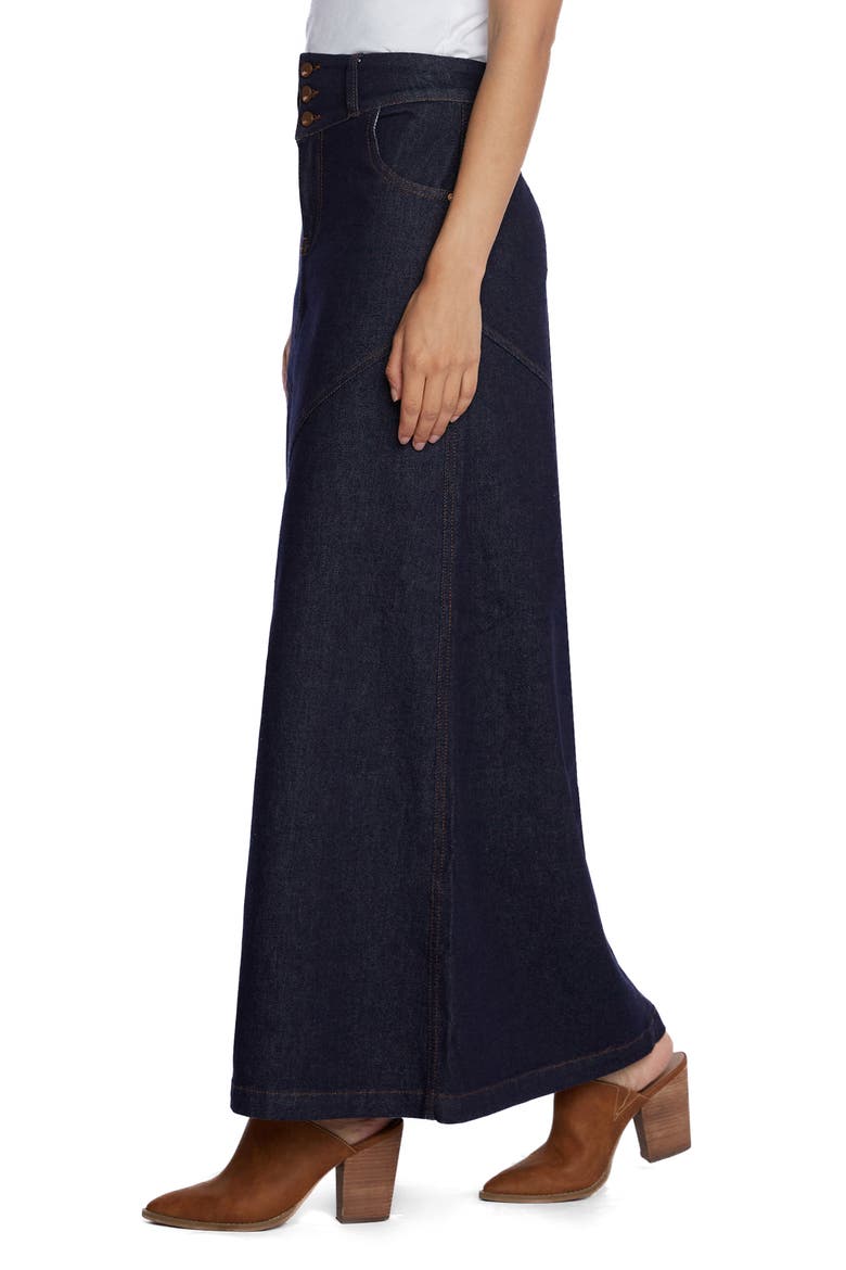Pieced Denim Maxi Skirt, Alternate, color, RAW DENIM