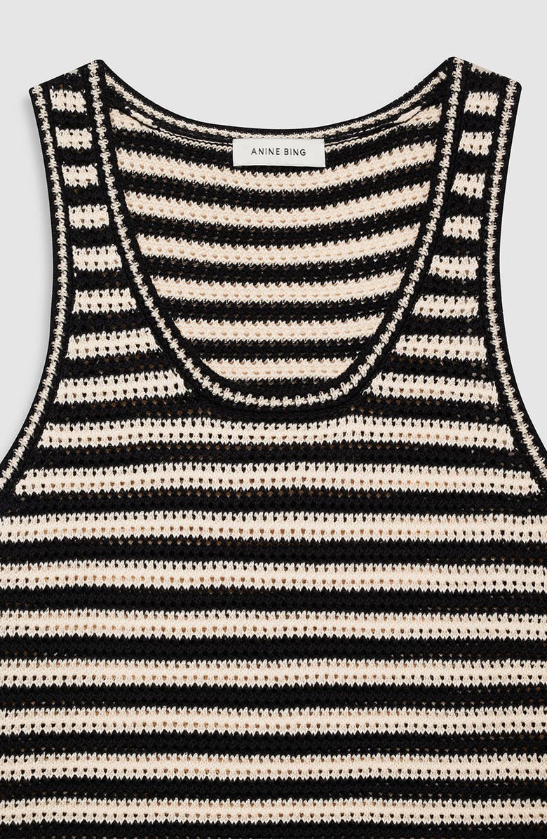 ANINE BING Arie Dress, Alternate, color, Black / Ivory Stripe