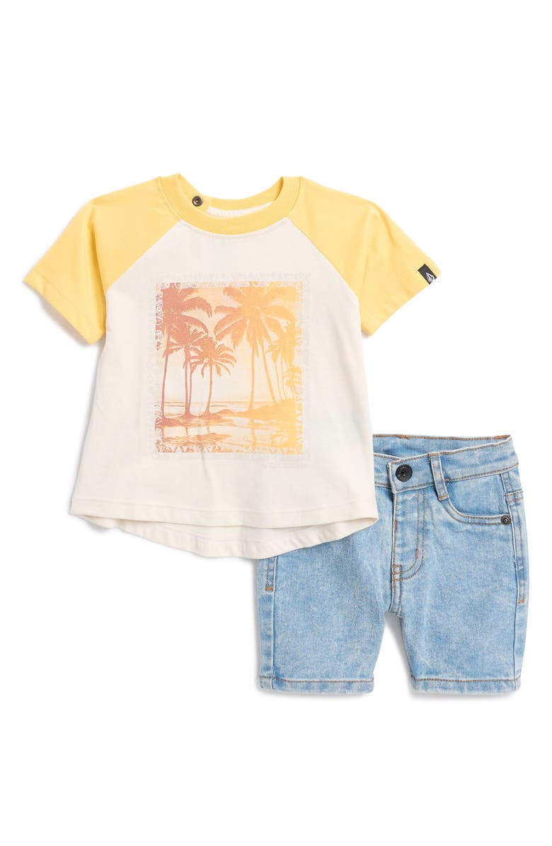 Volcom Raglan Sleeve T-Shirt & Shorts Set, Main, color,